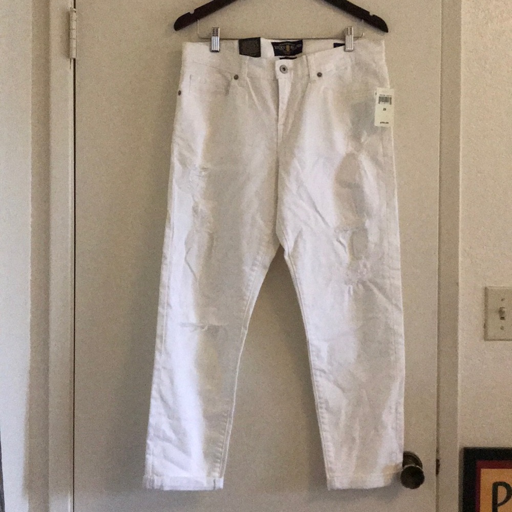 Lucky Brand White distressed jeans